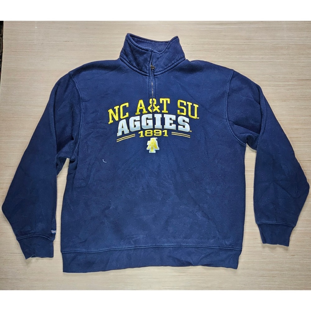 NC A&T Aggies Jansport Quarter Zip Pullover Mens XL Navy Blue HBCU Collegiate